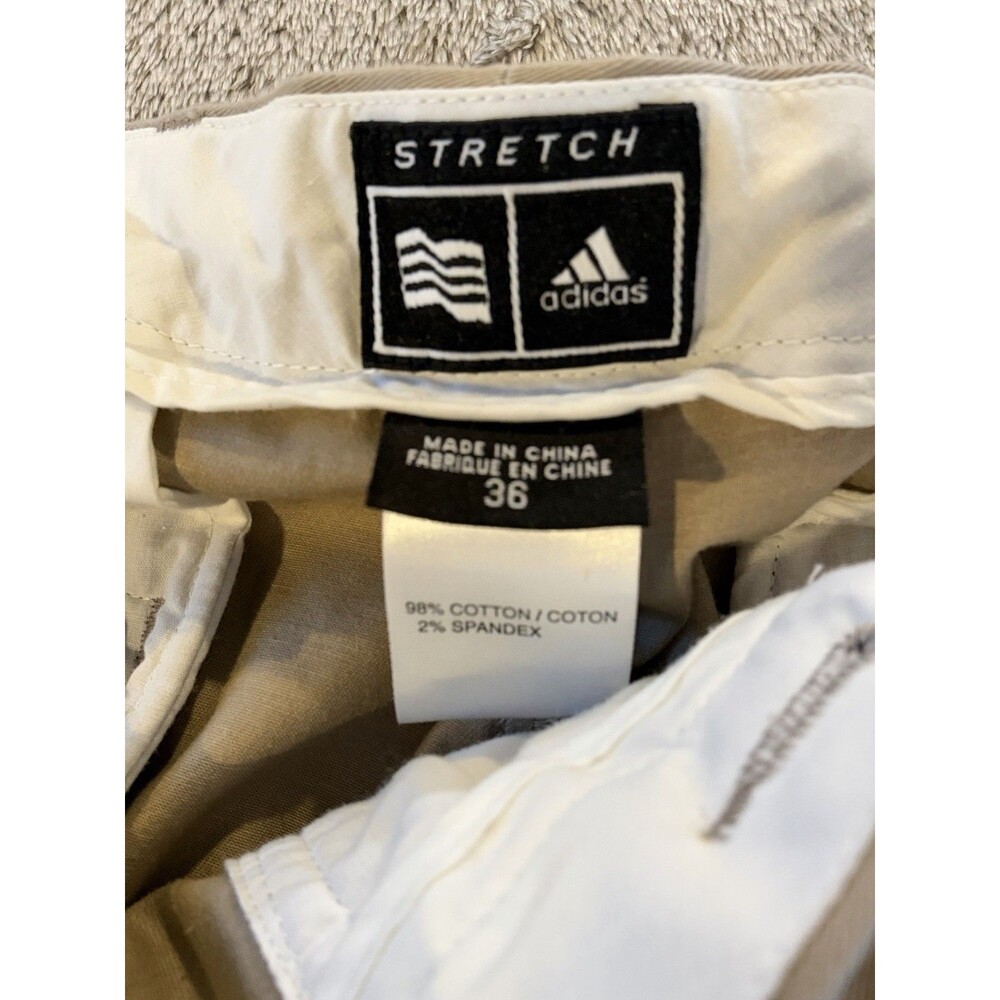Adidas Golf Pants KHAKI Beige size 36/32 Stretch Climalite